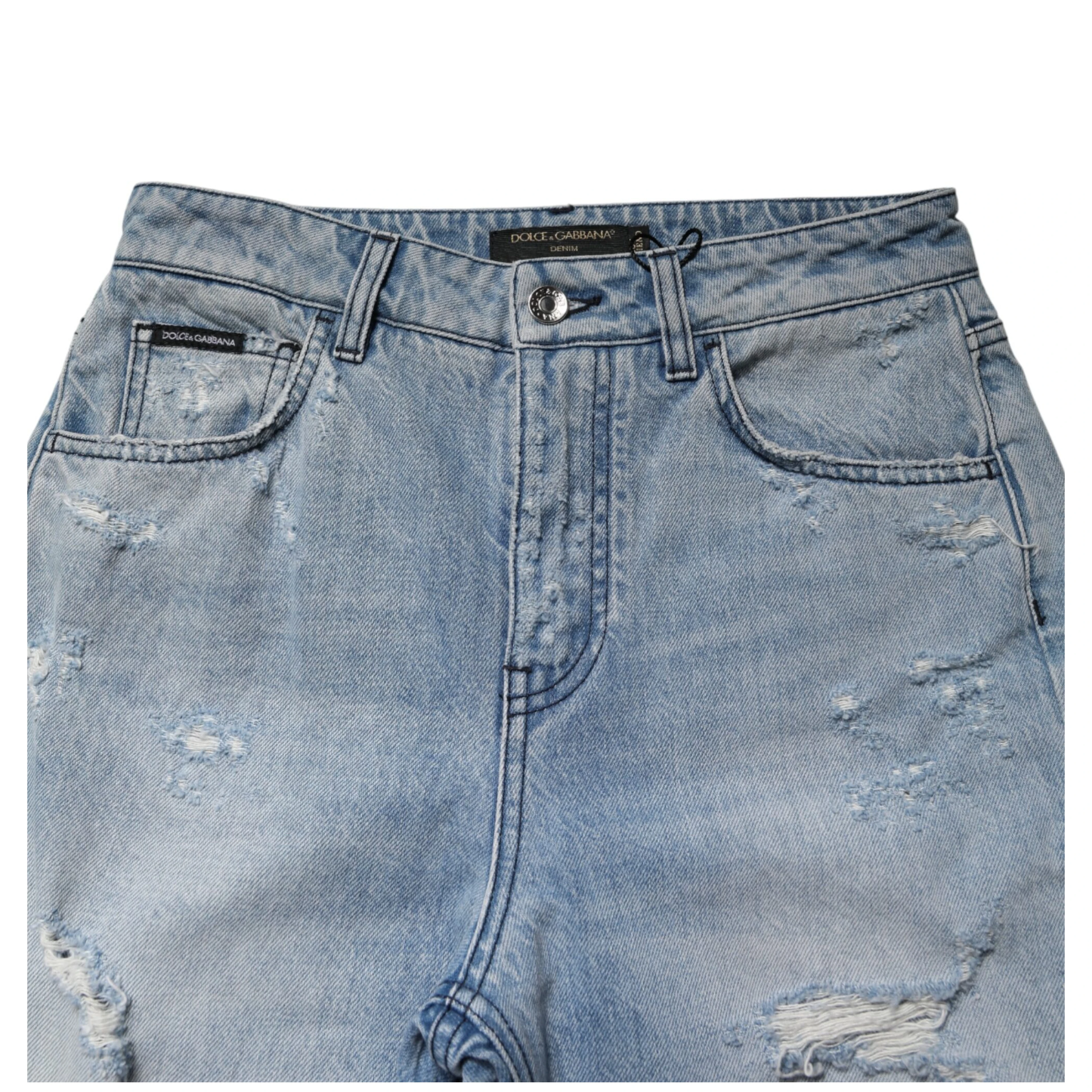 LightBlue Ripped Washed BOYFRIEND Denim Jeans