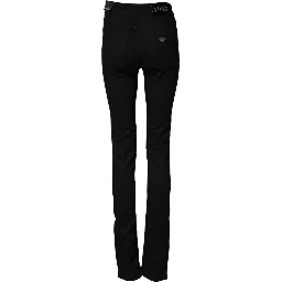 Black Mid Waist Cotton Stretch Skinny Denim Jeans