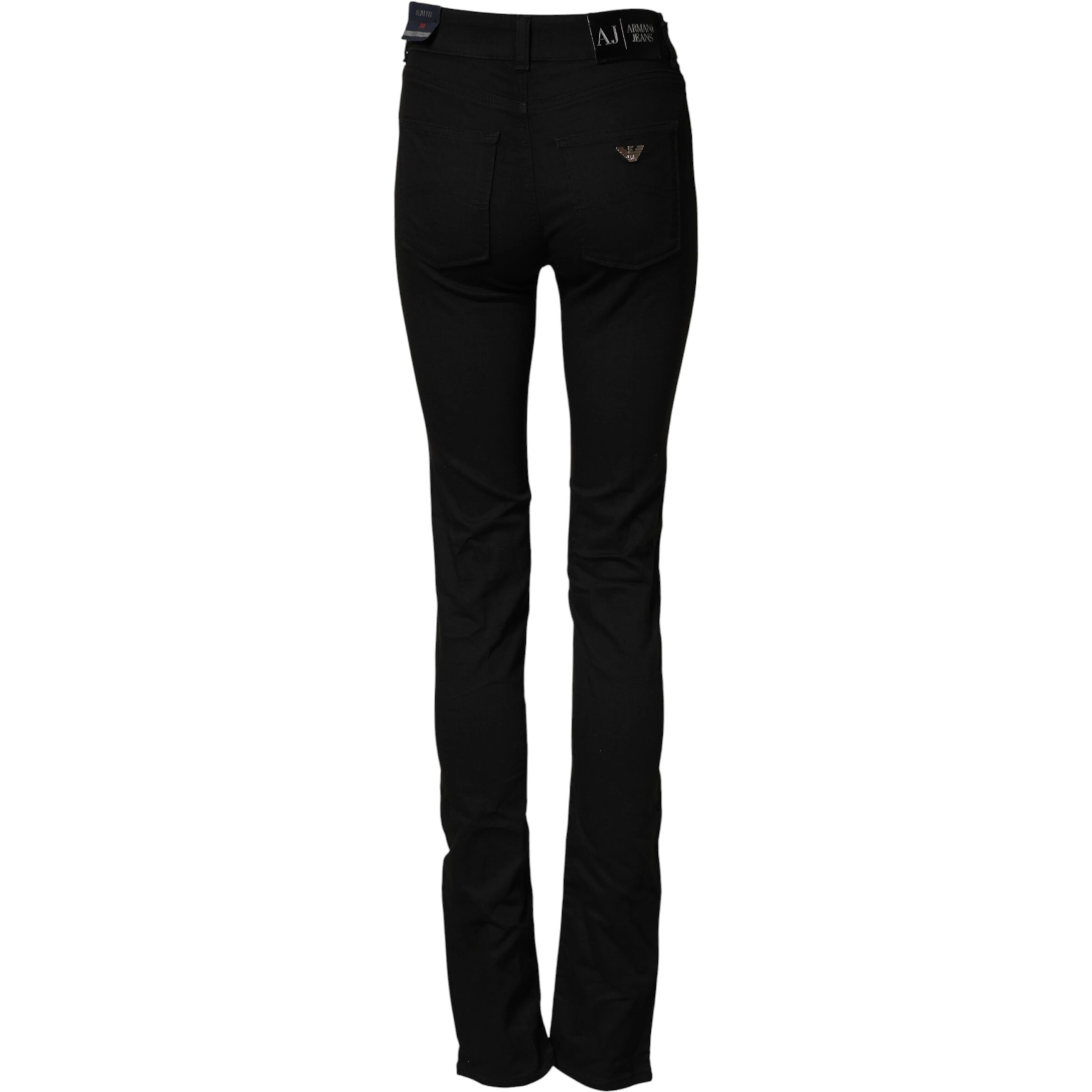 Black Mid Waist Cotton Stretch Skinny Denim Jeans