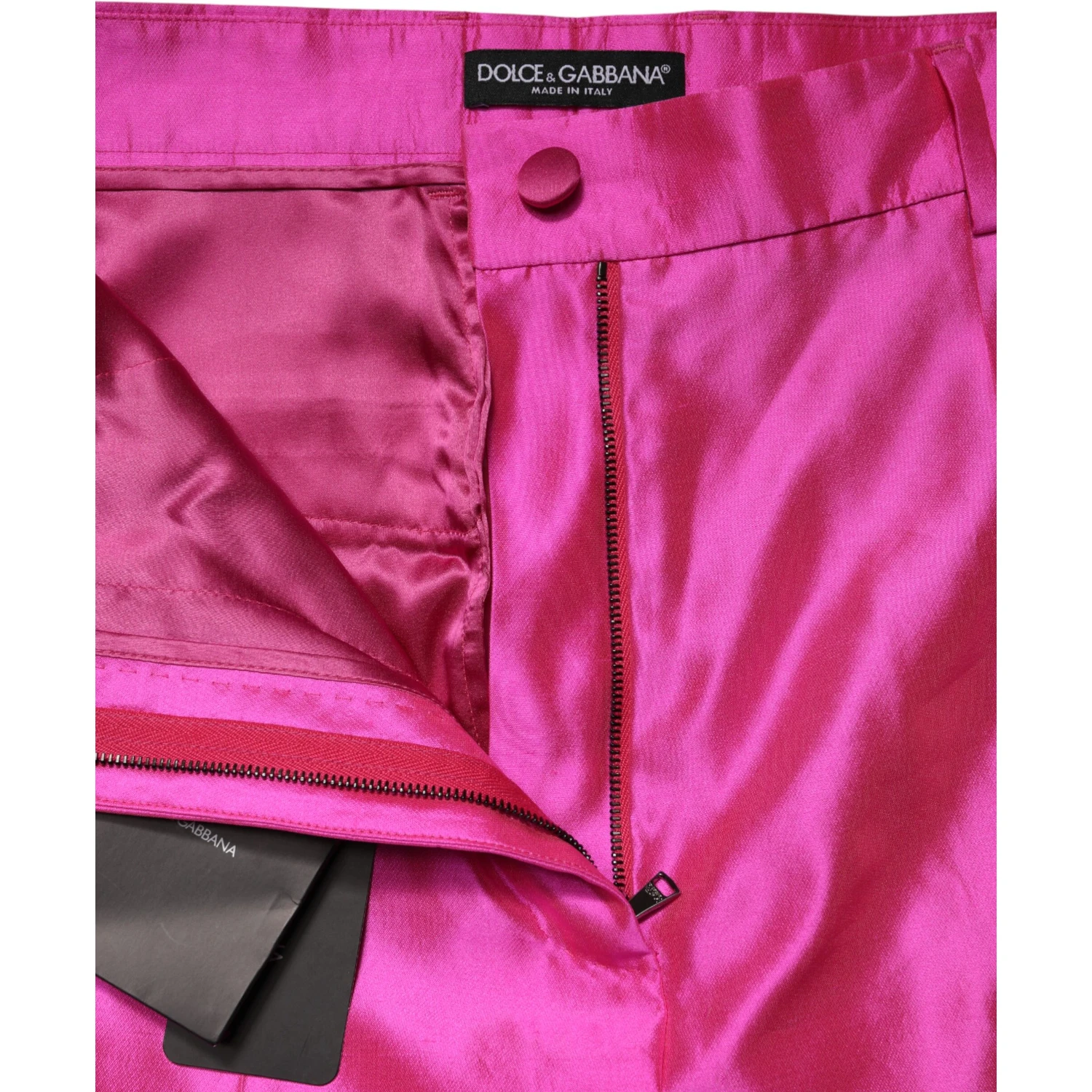 Pink Silk High Waist Dress Trousers Pants