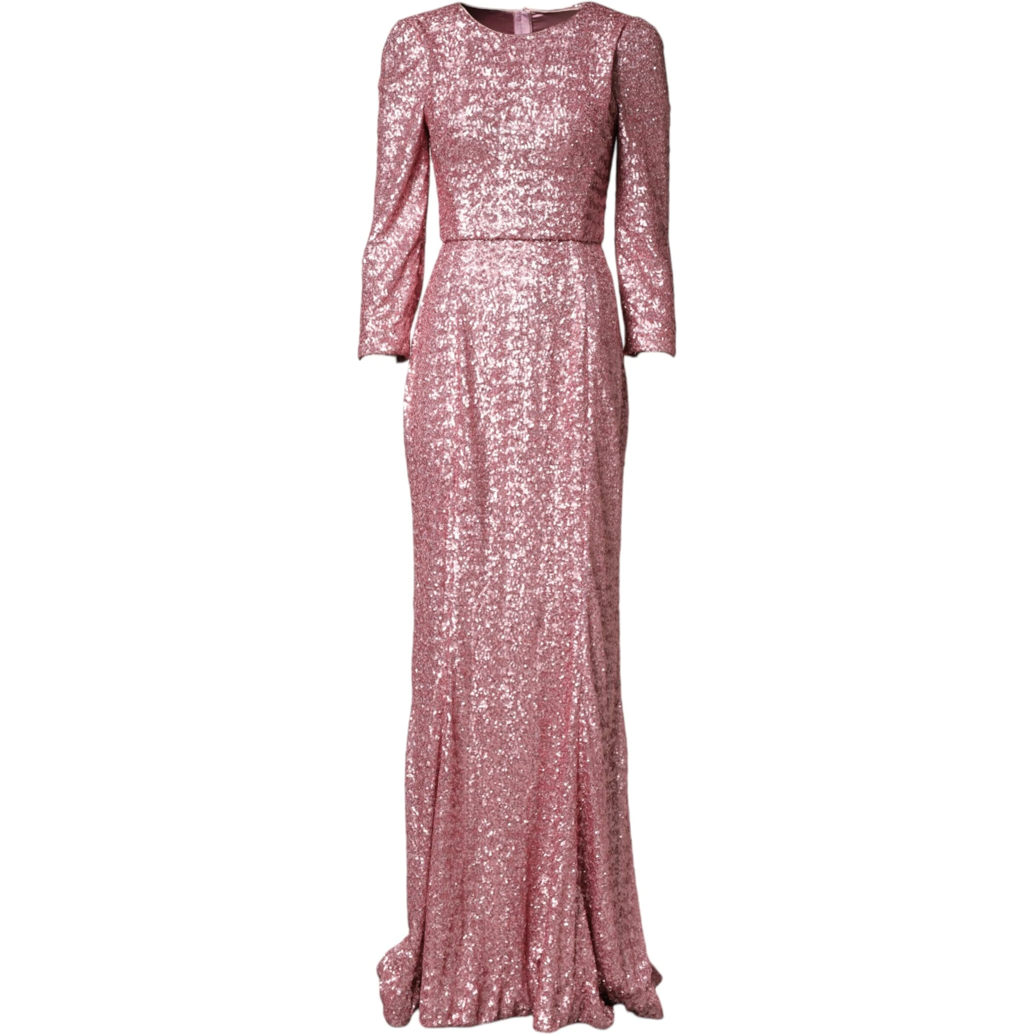 Pink Sequinned Mermaid Long Gown Dress