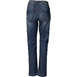 Blue Floral Embroidered BOYFRIEND Denim Jeans