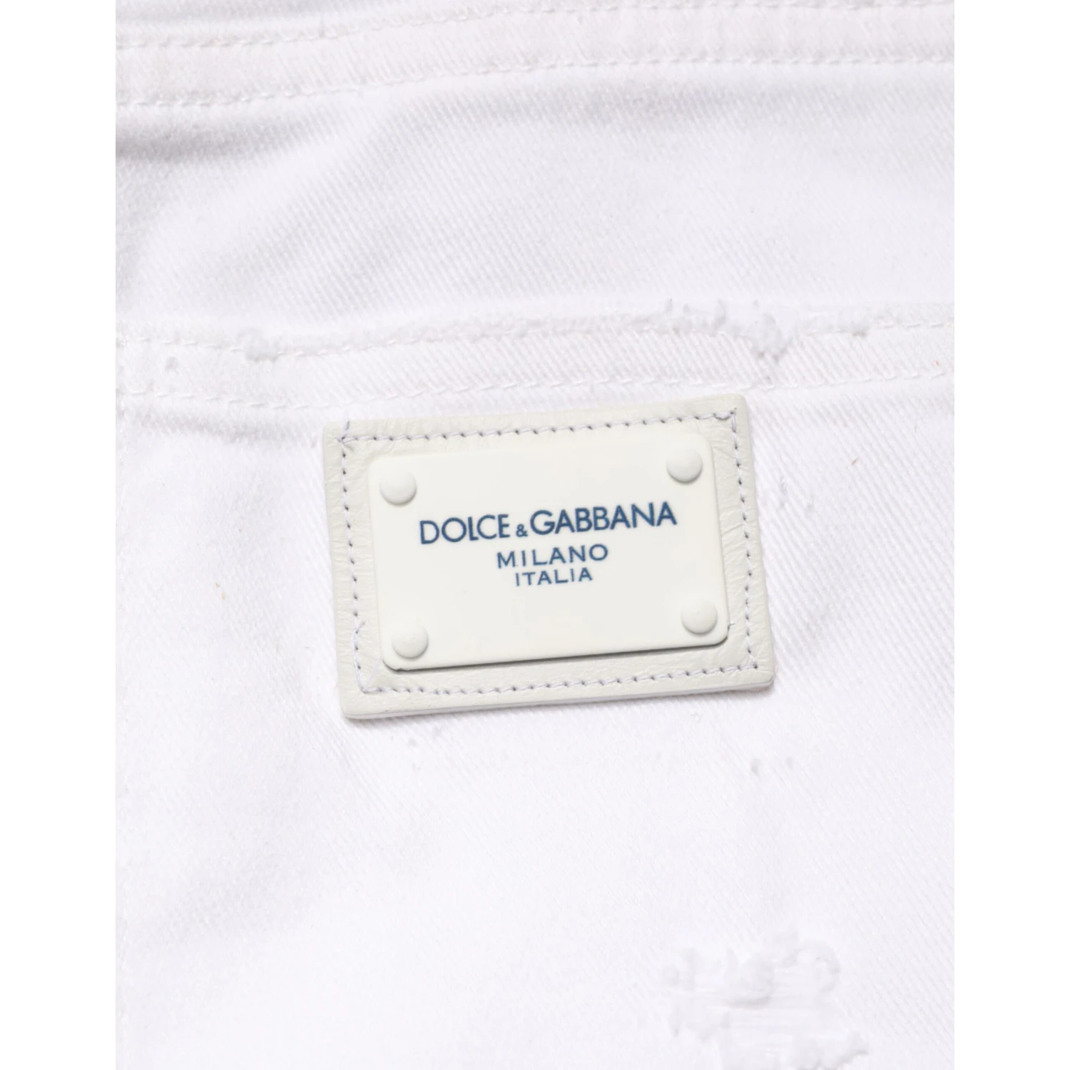 White Distressed Cotton BOYFRIEND Denim Jeans
