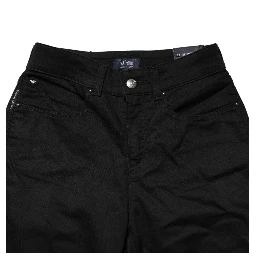 Black Mid Waist Cotton Stretch Skinny Denim Jeans