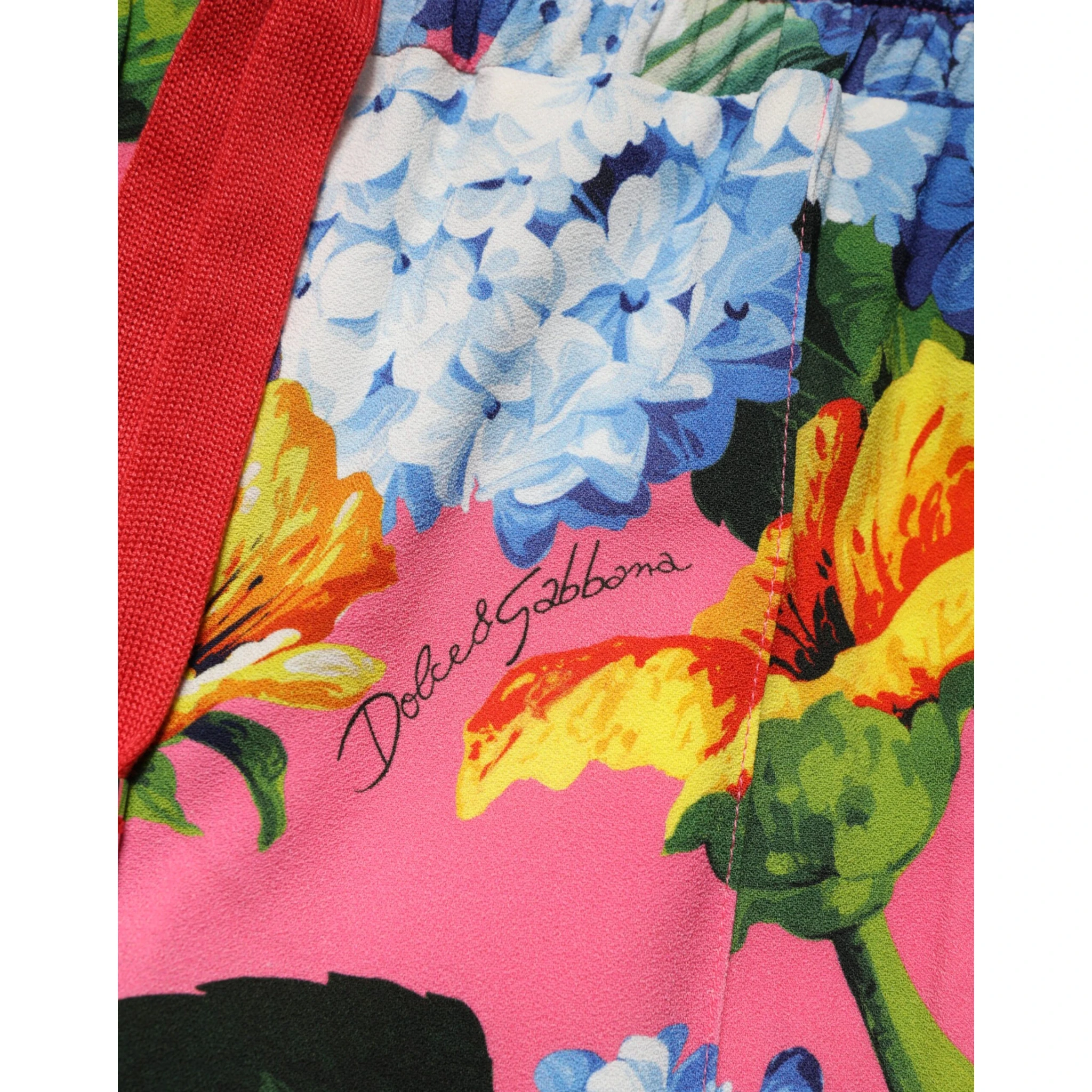 Multicolor Floral Mid Waist Jogger Pants
