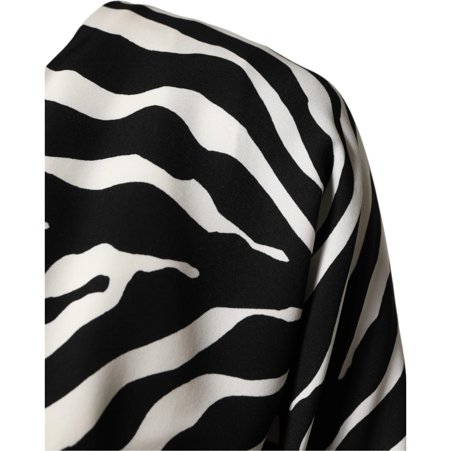 Black White Zebra Silk Sheath Mini Dress