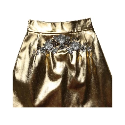 Gold Acetate Crystal High Waist Mini Skirt