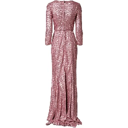 Pink Sequinned Mermaid Long Gown Dress