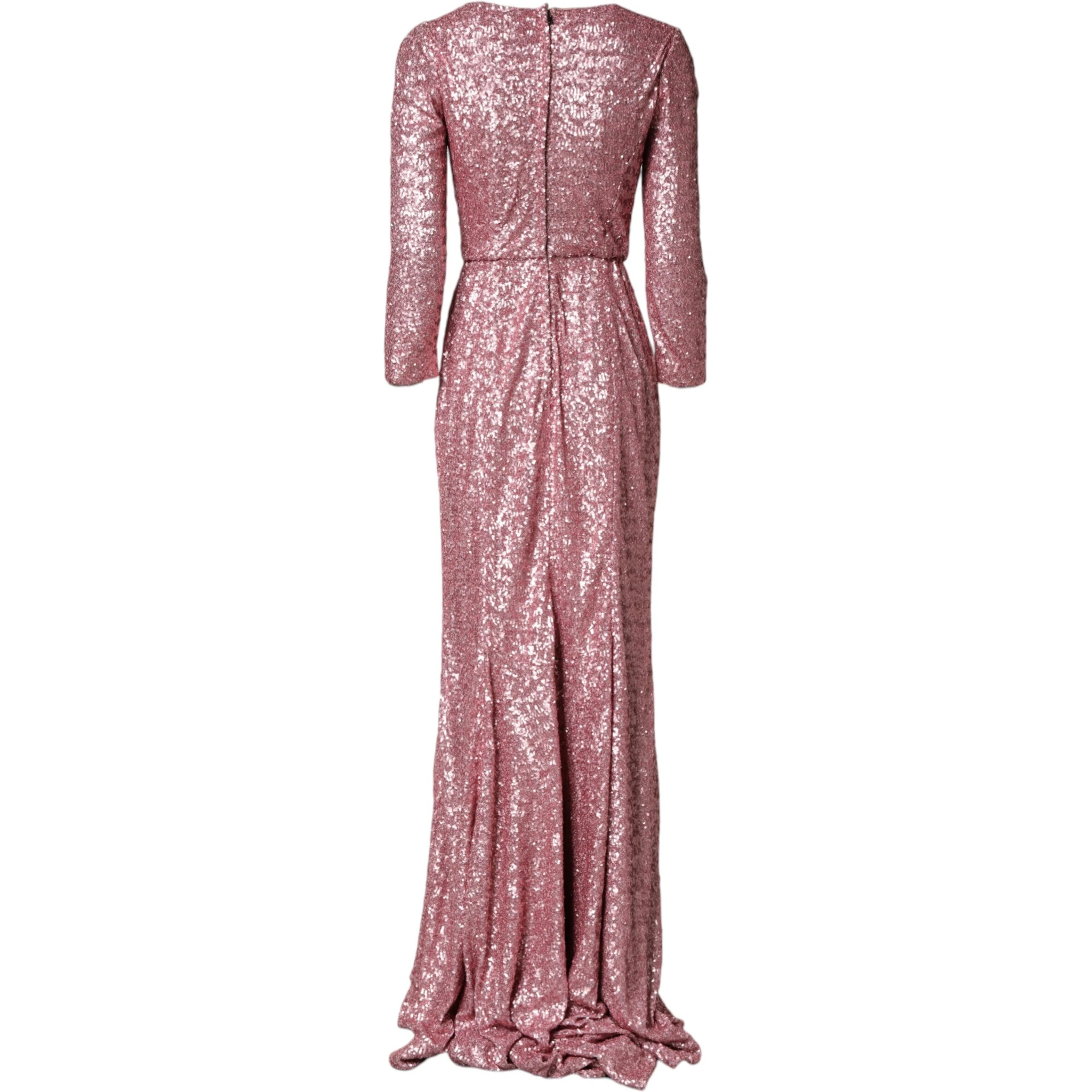 Pink Sequinned Mermaid Long Gown Dress