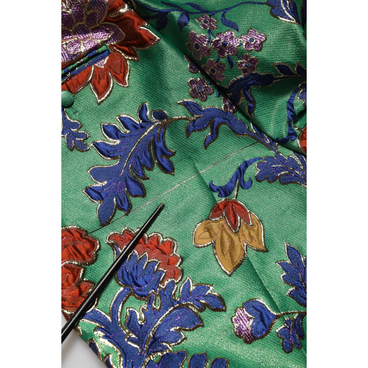 Green Floral Polyester BootCut Trouser Pants