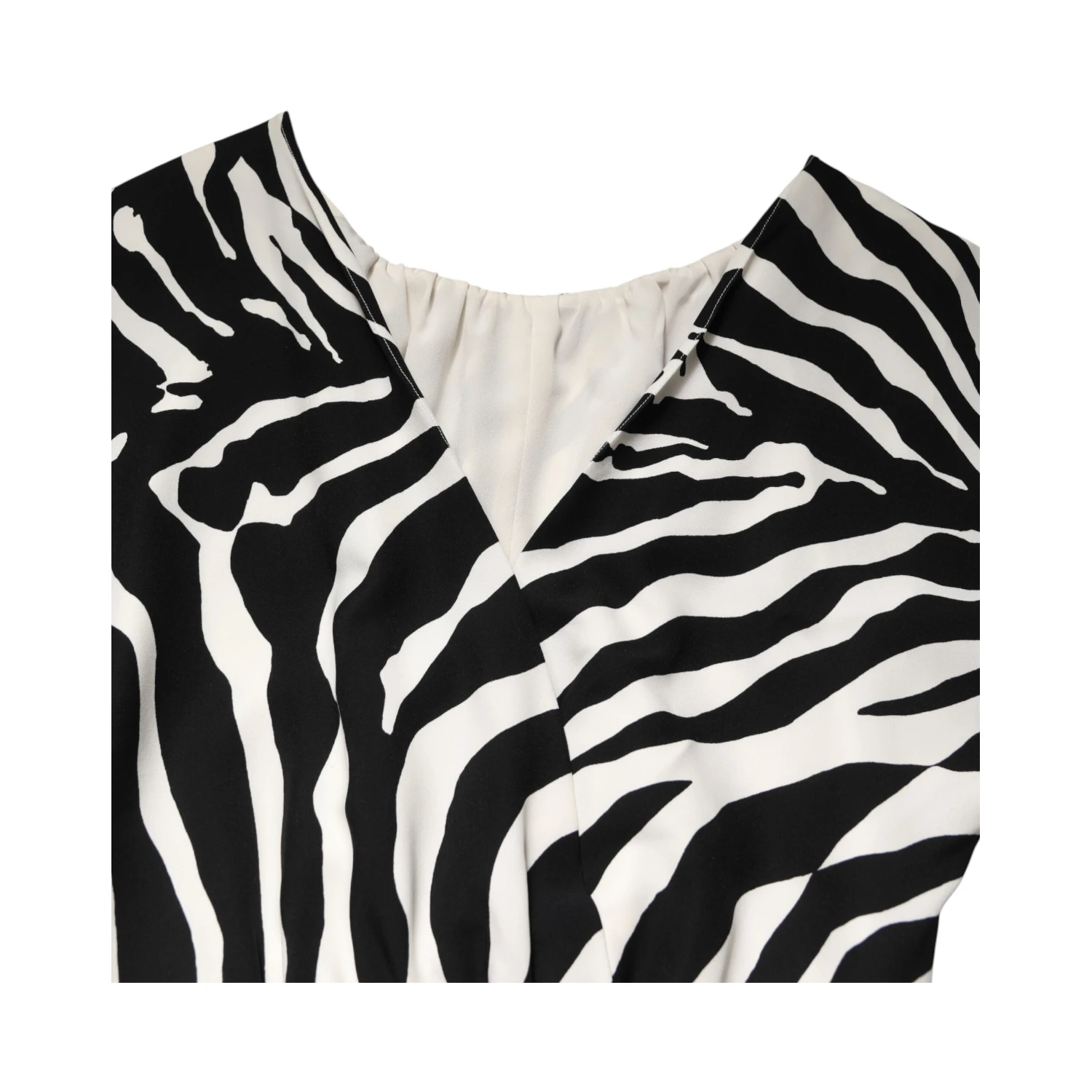 Black White Zebra Silk Sheath Mini Dress