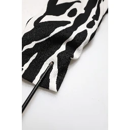 Black White Zebra Silk Sheath Mini Dress