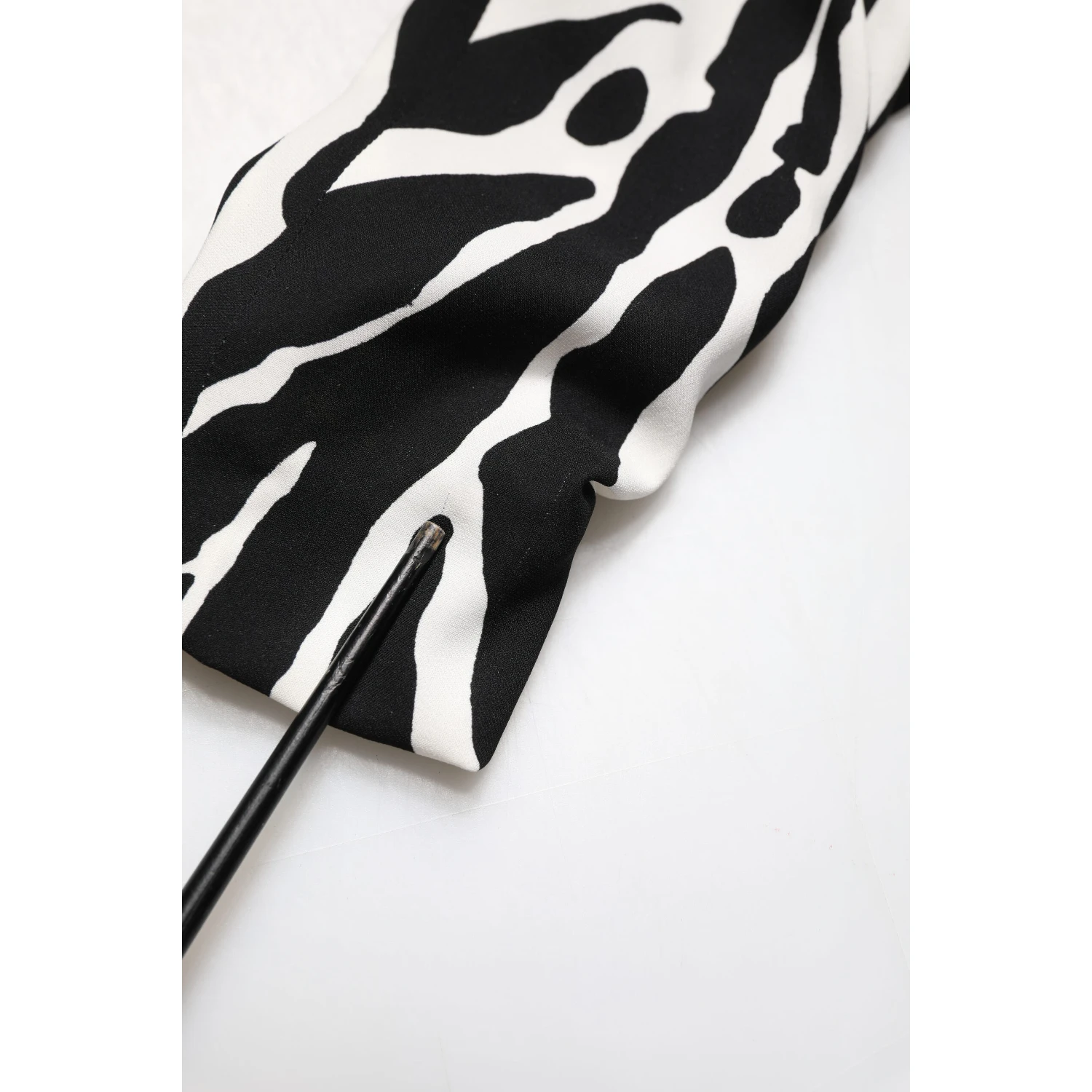 Black White Zebra Silk Sheath Mini Dress