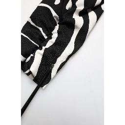 Black White Zebra Silk Sheath Mini Dress