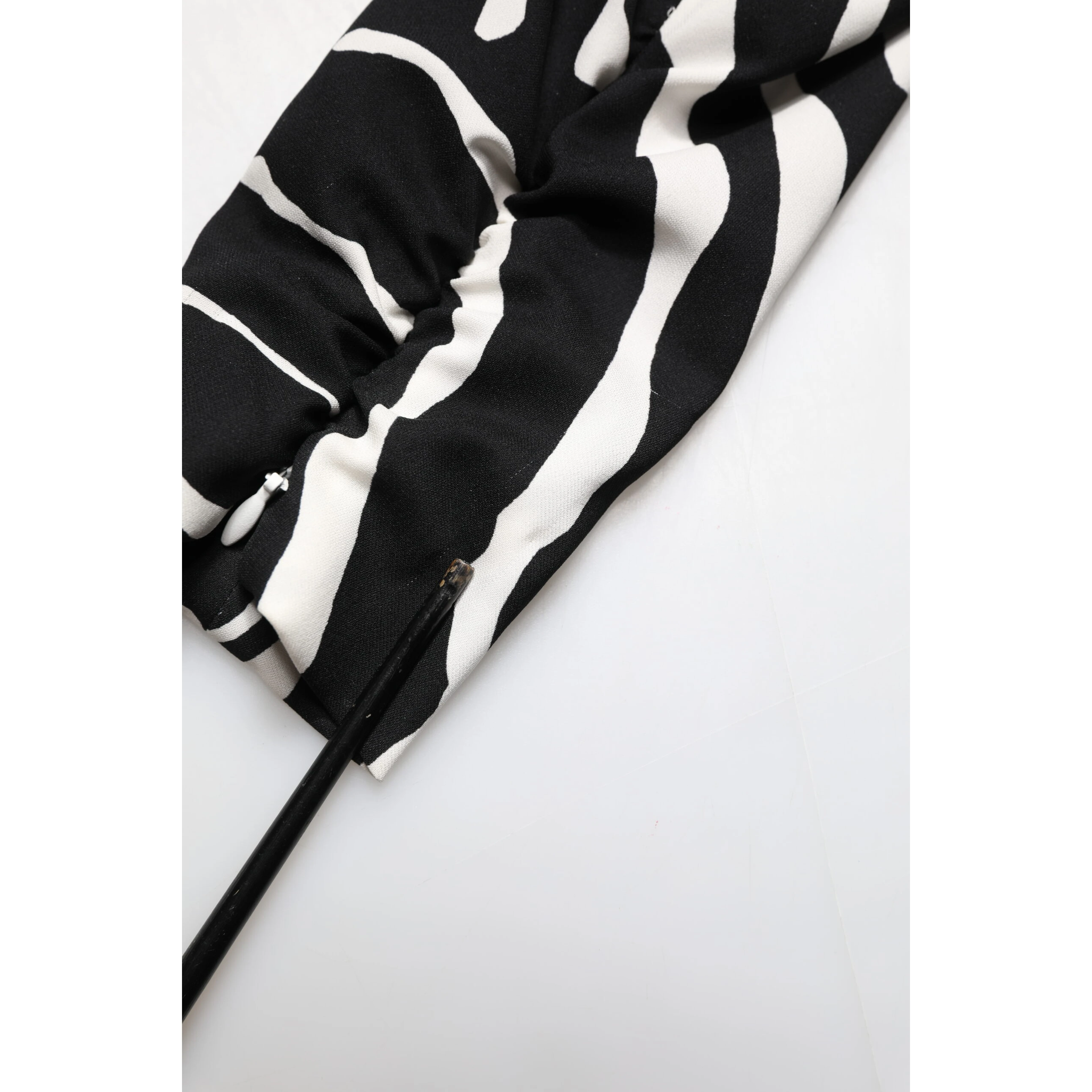 Black White Zebra Silk Sheath Mini Dress