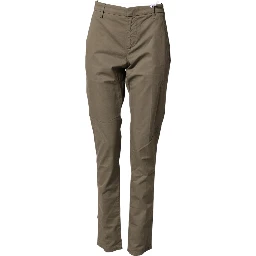 Beige Cotton Stretch Straight Chino Men Trouser Pants