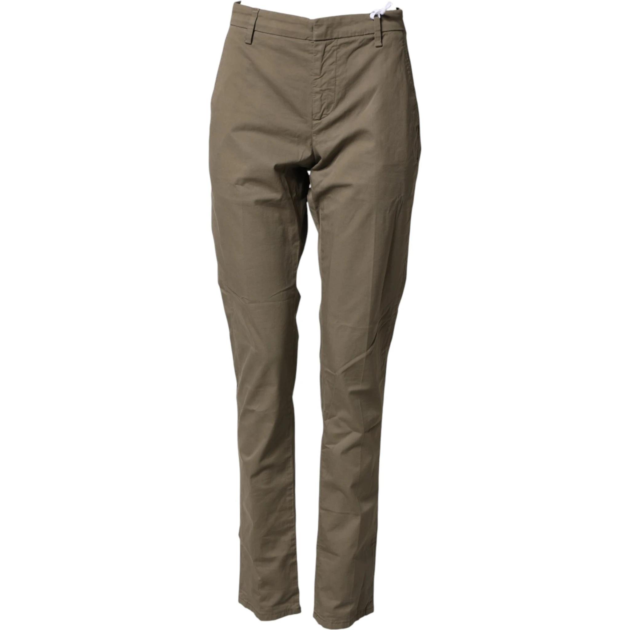 Beige Cotton Stretch Straight Chino Men Trouser Pants