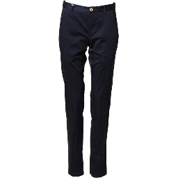 Dark Blue Cotton Skinny Men Trouser Pants