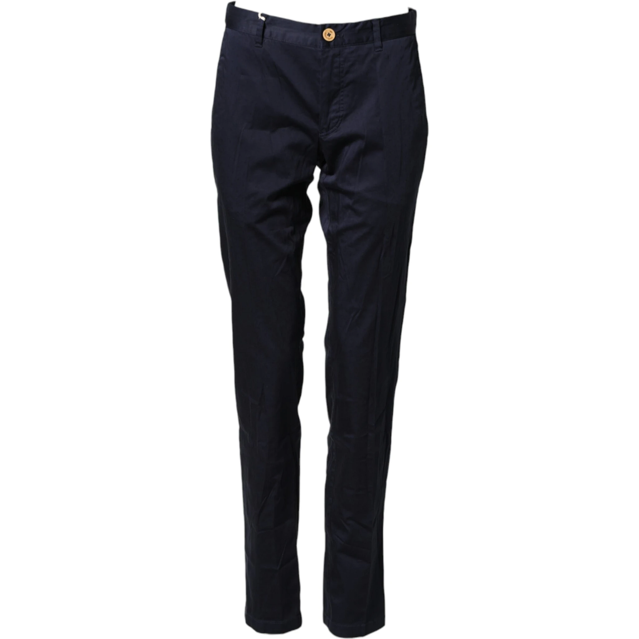 Dark Blue Cotton Skinny Men Trouser Pants