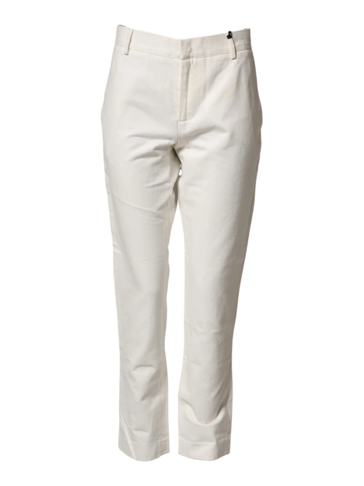 White Cotton Straight Chino Trouser Pants alternative