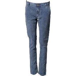 Blue Cotton Stretch Men Chino Trouser Pants
