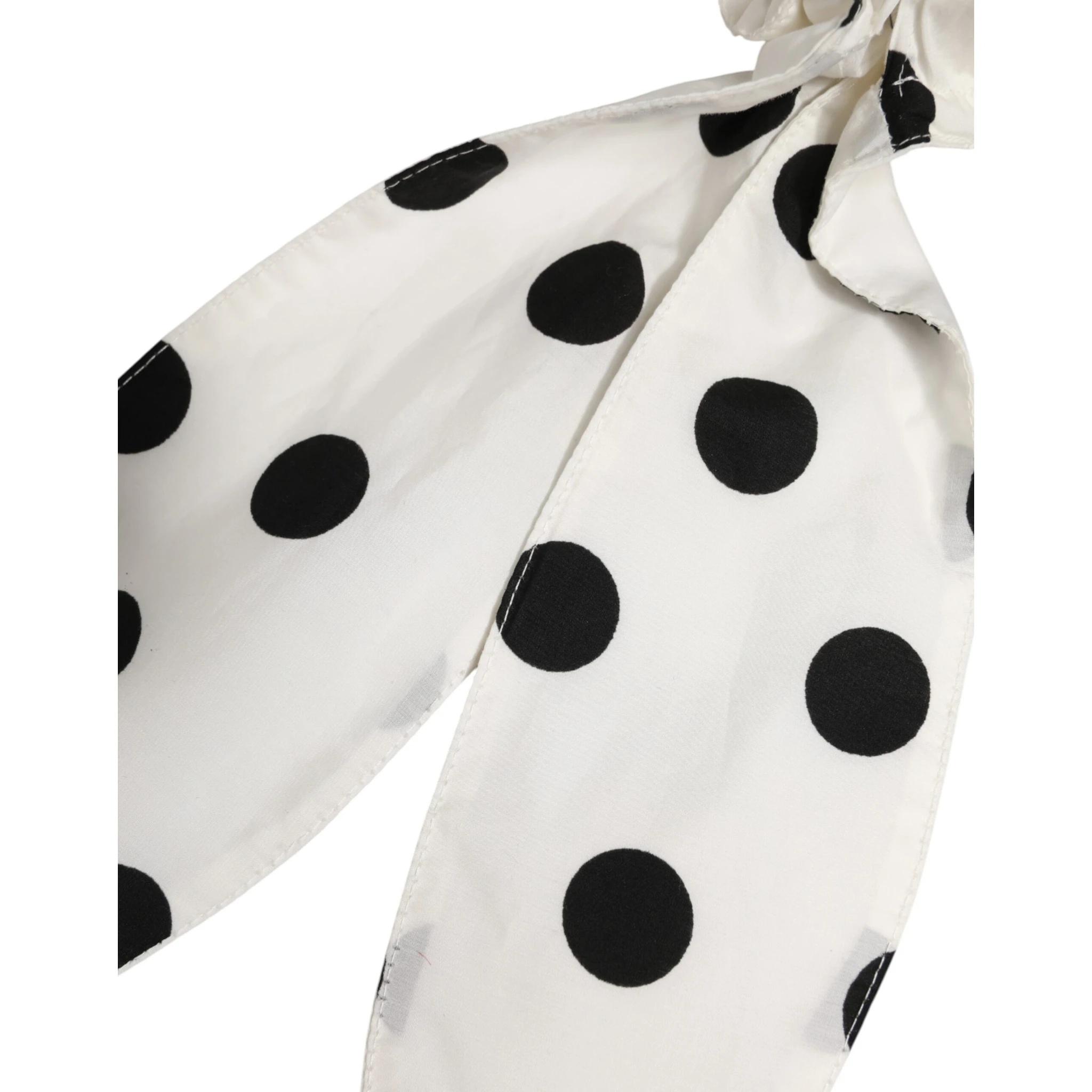 Scrunchie White Cotton Polka Dot Scarf Tie Accessory Hair