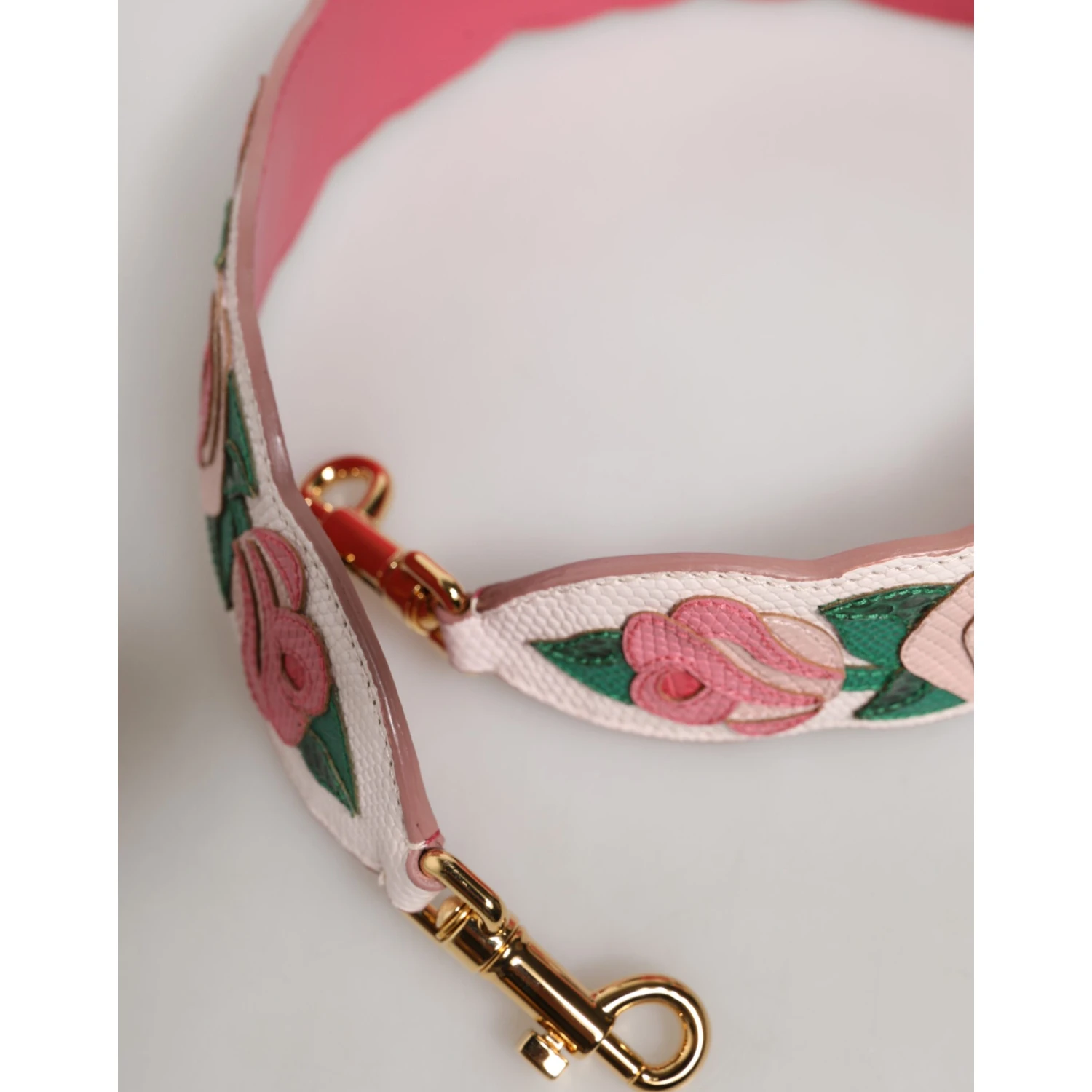 Strap White Floral Calf Leather Bag Accessory Shoulder