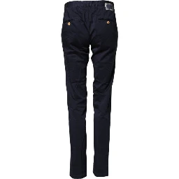 Dark Blue Cotton Skinny Men Trouser Pants