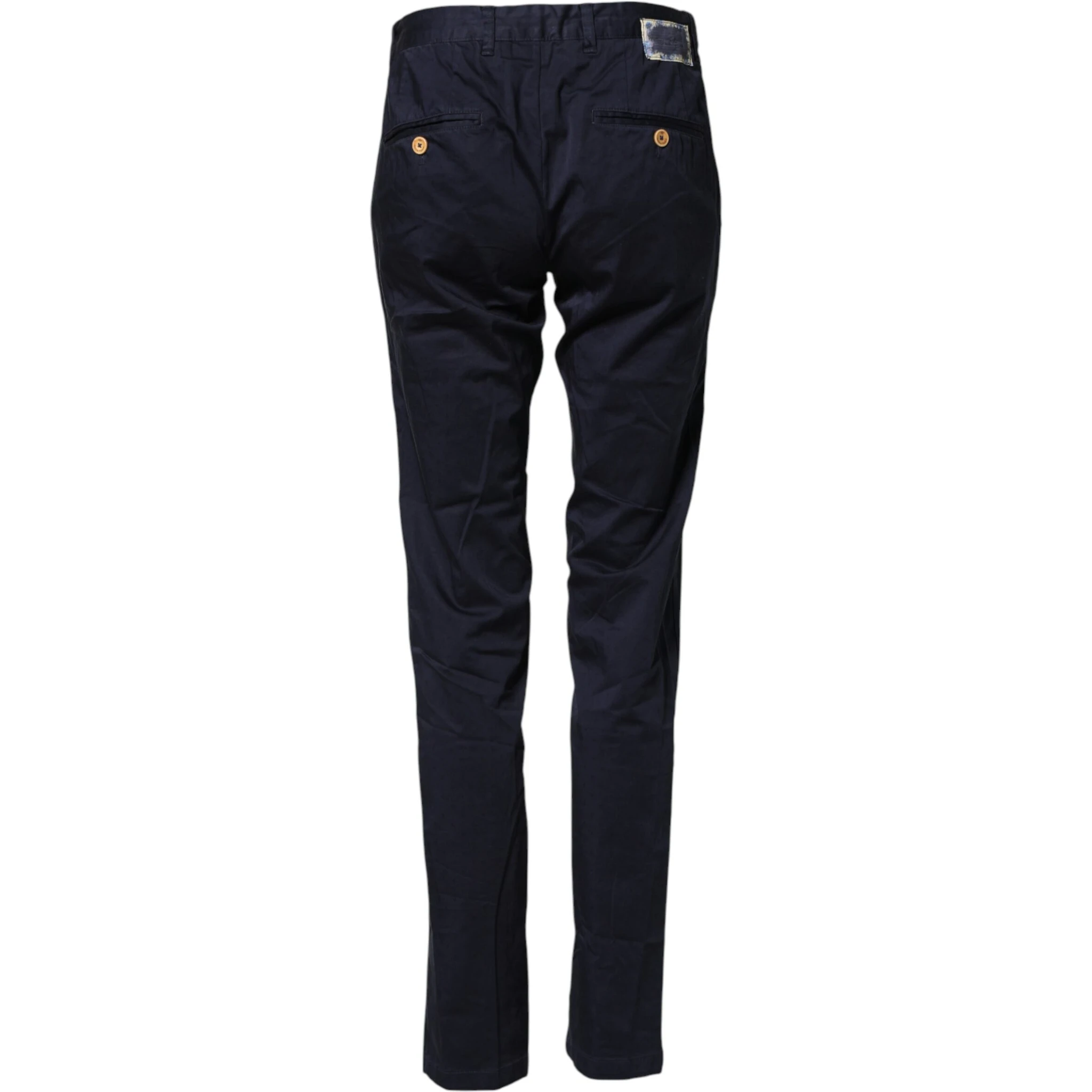 Dark Blue Cotton Skinny Men Trouser Pants