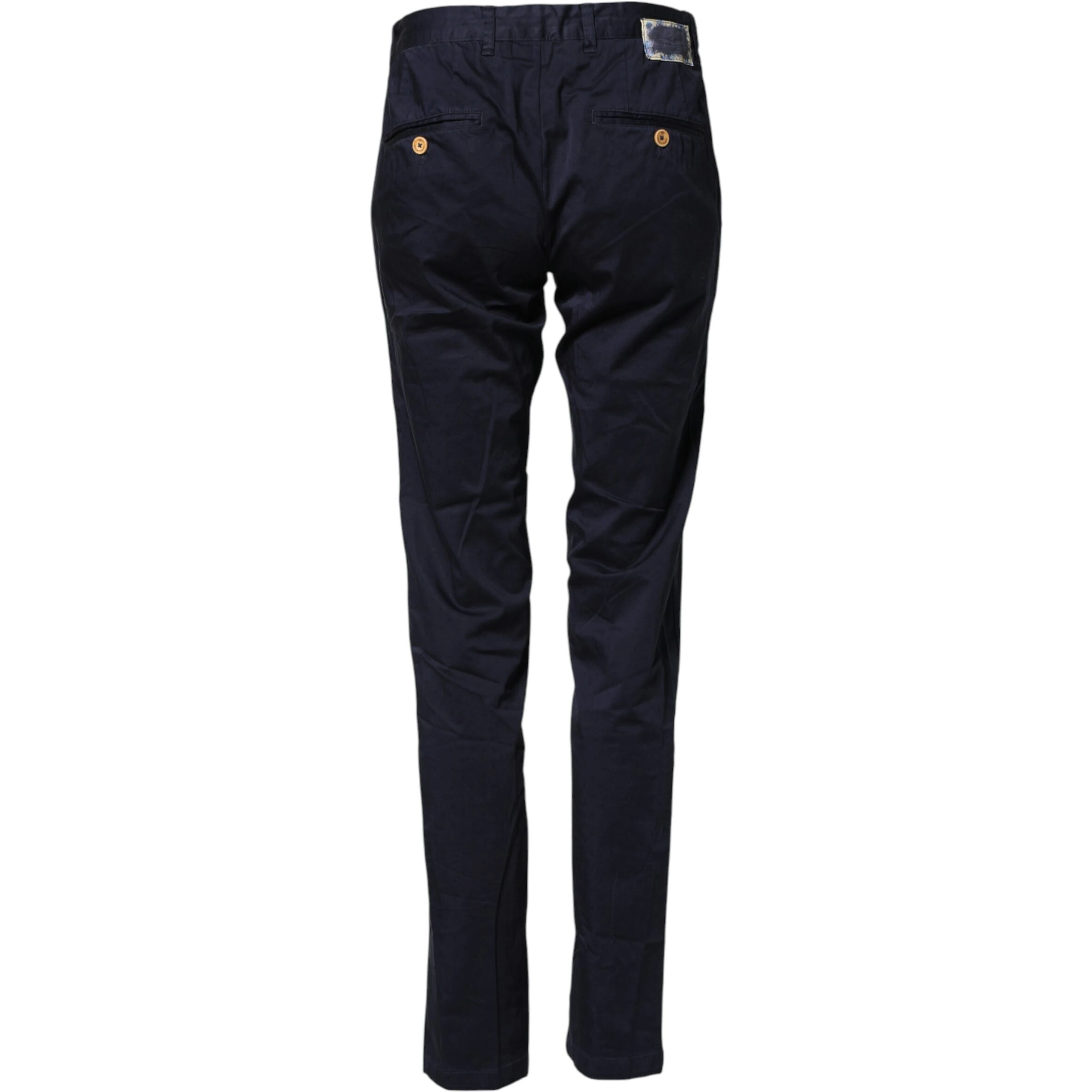 Dark Blue Cotton Skinny Men Trouser Pants