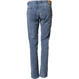 Blue Cotton Stretch Men Chino Trouser Pants