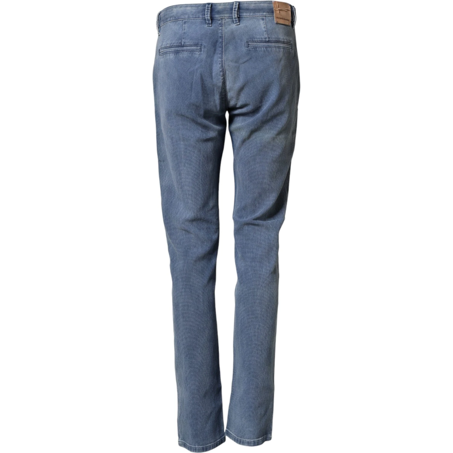 Blue Cotton Stretch Men Chino Trouser Pants