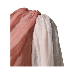 Pink Silk Tulle Long Sleeve V-neck Dress