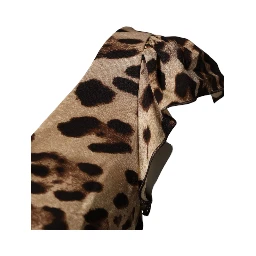 Brown Leopard Sleeveless Sheath Midi Dress