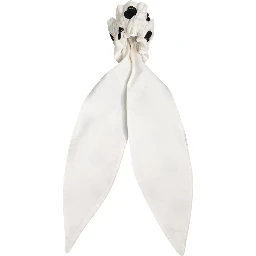 Scrunchie White Cotton Polka Dot Scarf Tie Accessory Hair