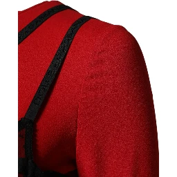 Black Red Contrasting Bra Cady Midi Dress