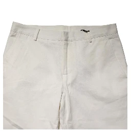 White Cotton Straight Chino Trouser Pants