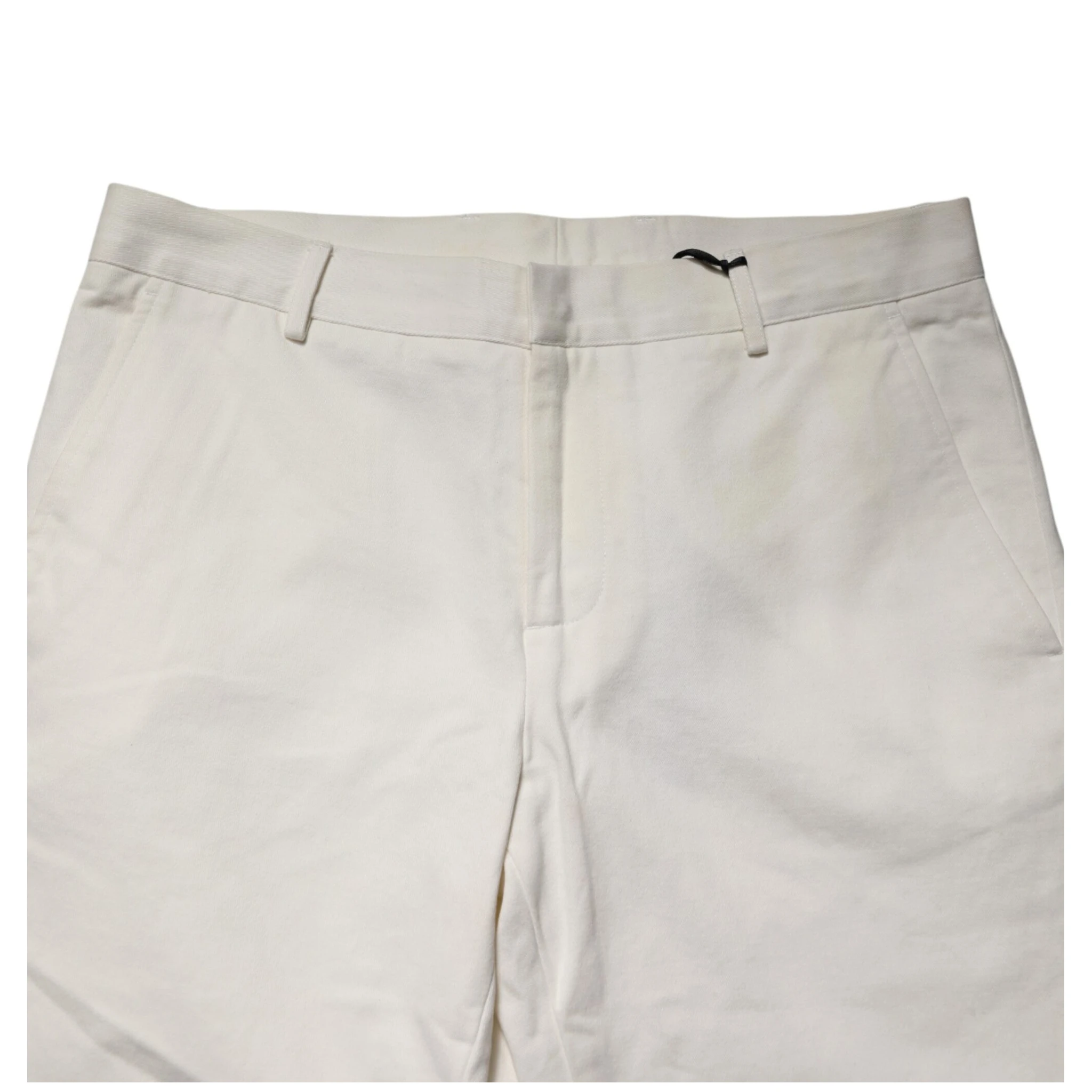 White Cotton Straight Chino Trouser Pants