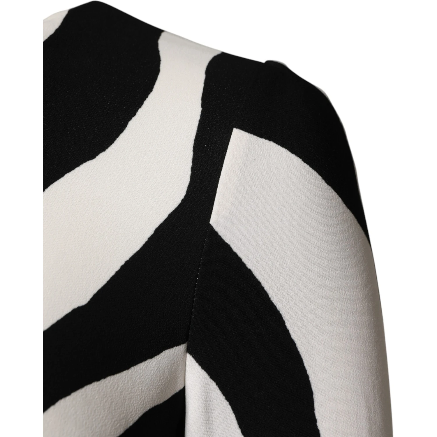 Black White Zebra Viscose Sheath Midi Dress