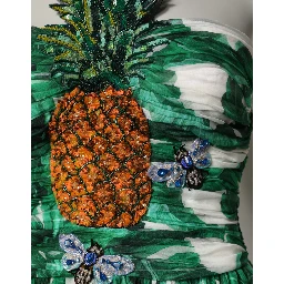 Green Pineapple Embellished BananaLeaf Dress