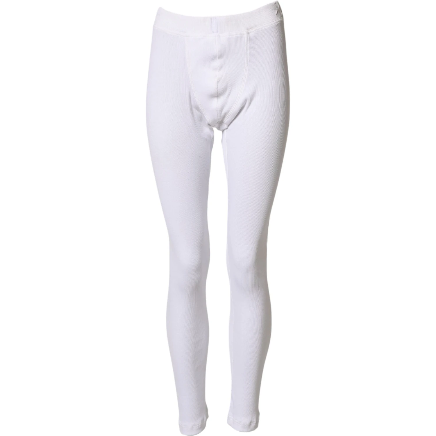 White Cotton Mid Waist Tights Leggings Pants
