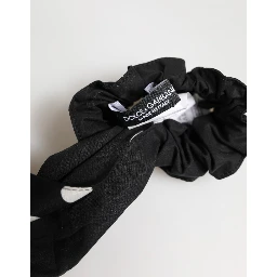 Black Cotton Polka Dot Scarf Tie Accessory Hair Scrunchie