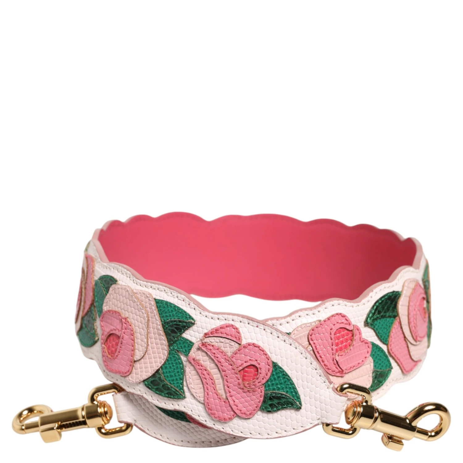 Strap White Floral Calf Leather Bag Accessory Shoulder