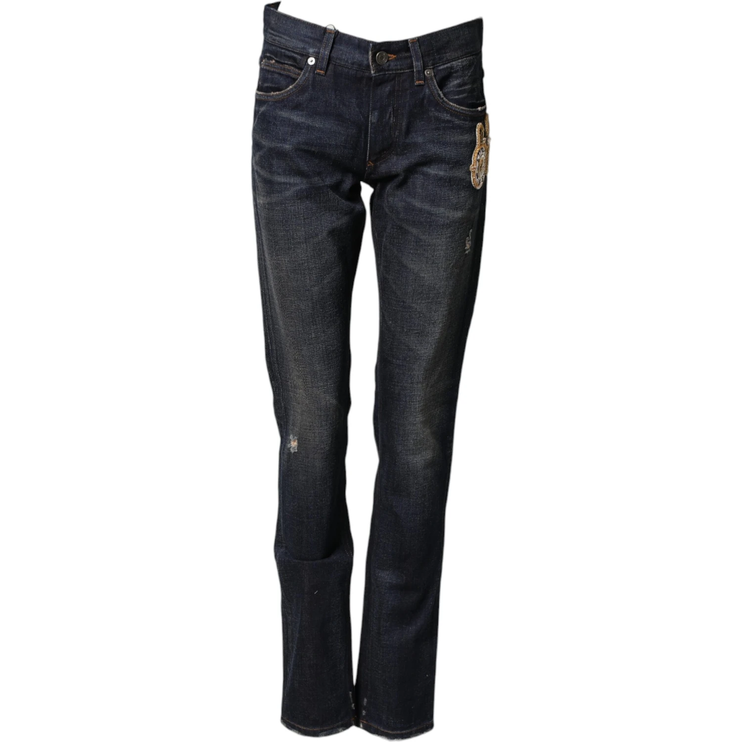 Dark Blue Watch GOLD Men Skinny Denim Jeans