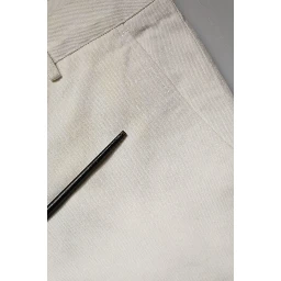 White Cotton Straight Chino Trouser Pants