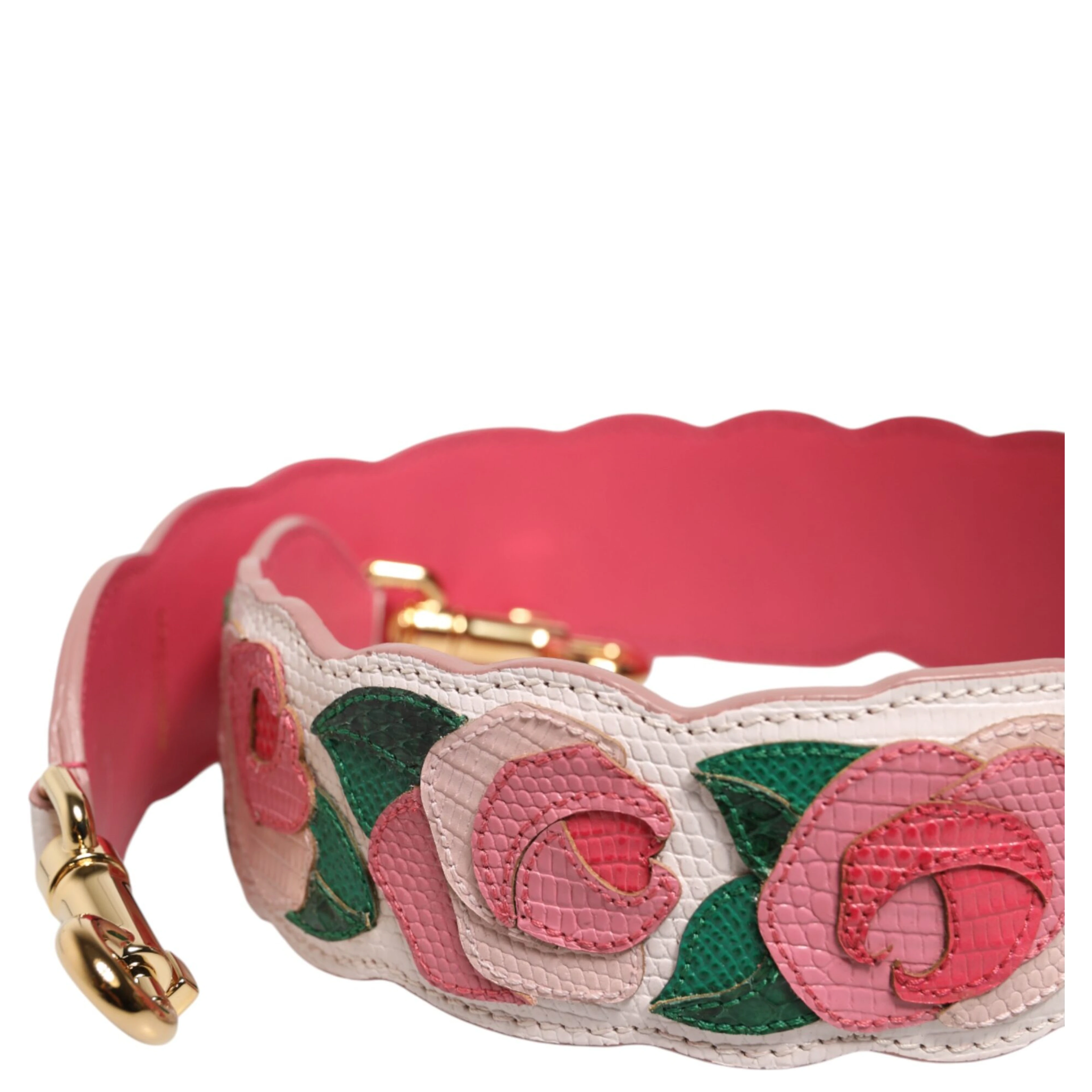 Strap White Floral Calf Leather Bag Accessory Shoulder
