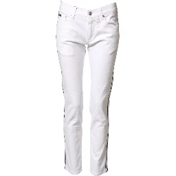 White Cotton Stretch Skinny Men Denim Jeans