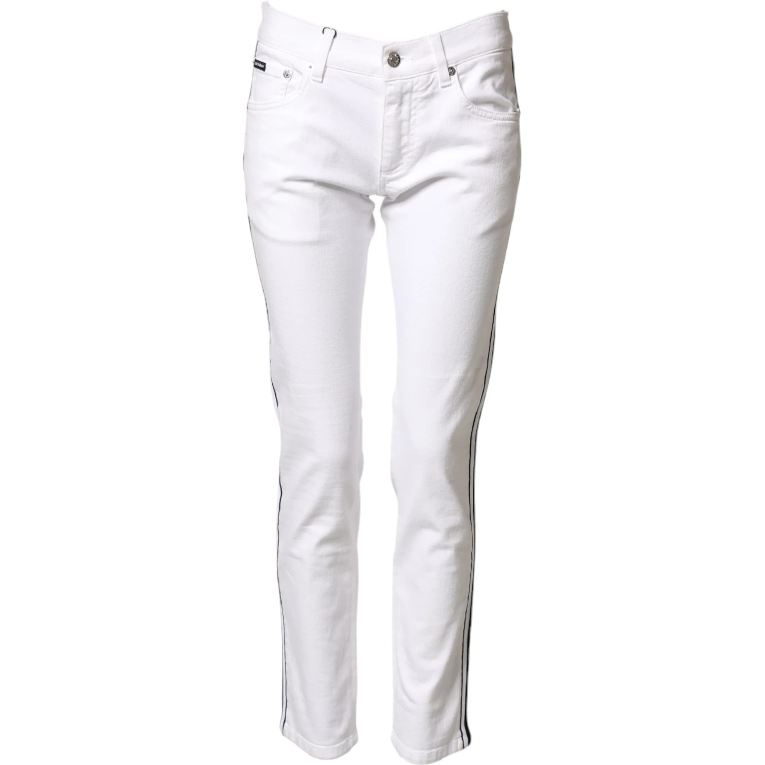 White Cotton Stretch Skinny Men Denim Jeans