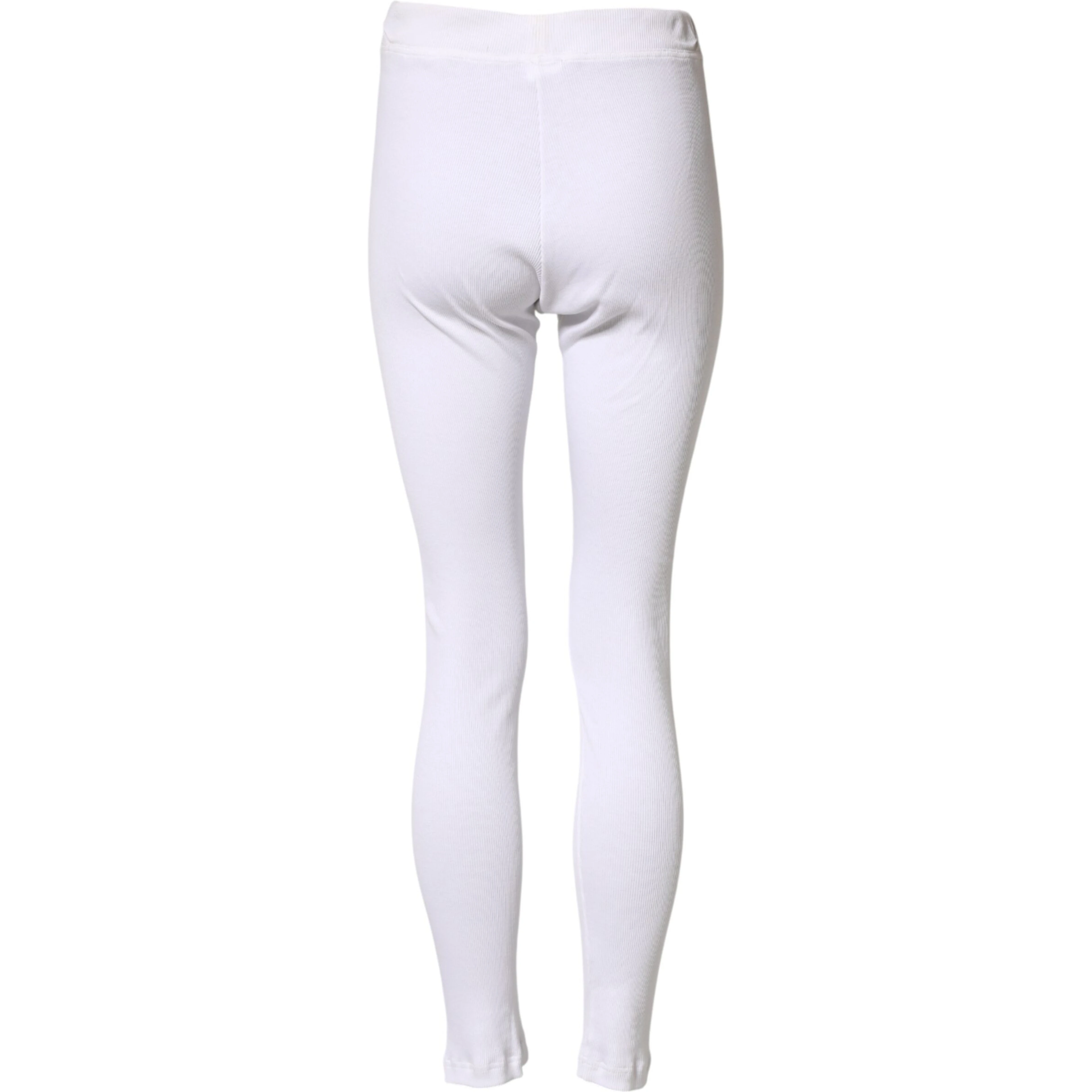 White Cotton Mid Waist Tights Leggings Pants