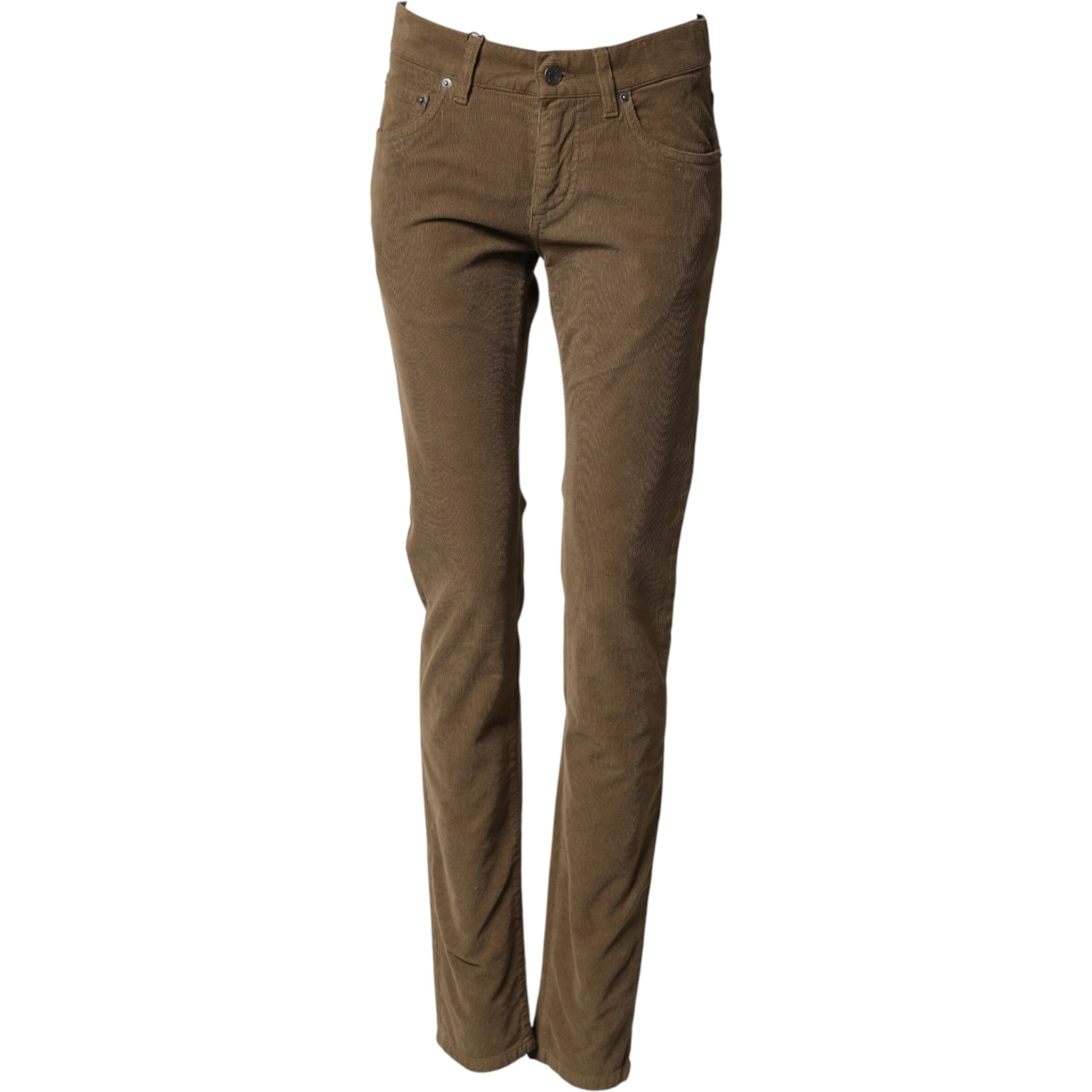 Brown Cotton Stretch Skinny Men Denim Jeans